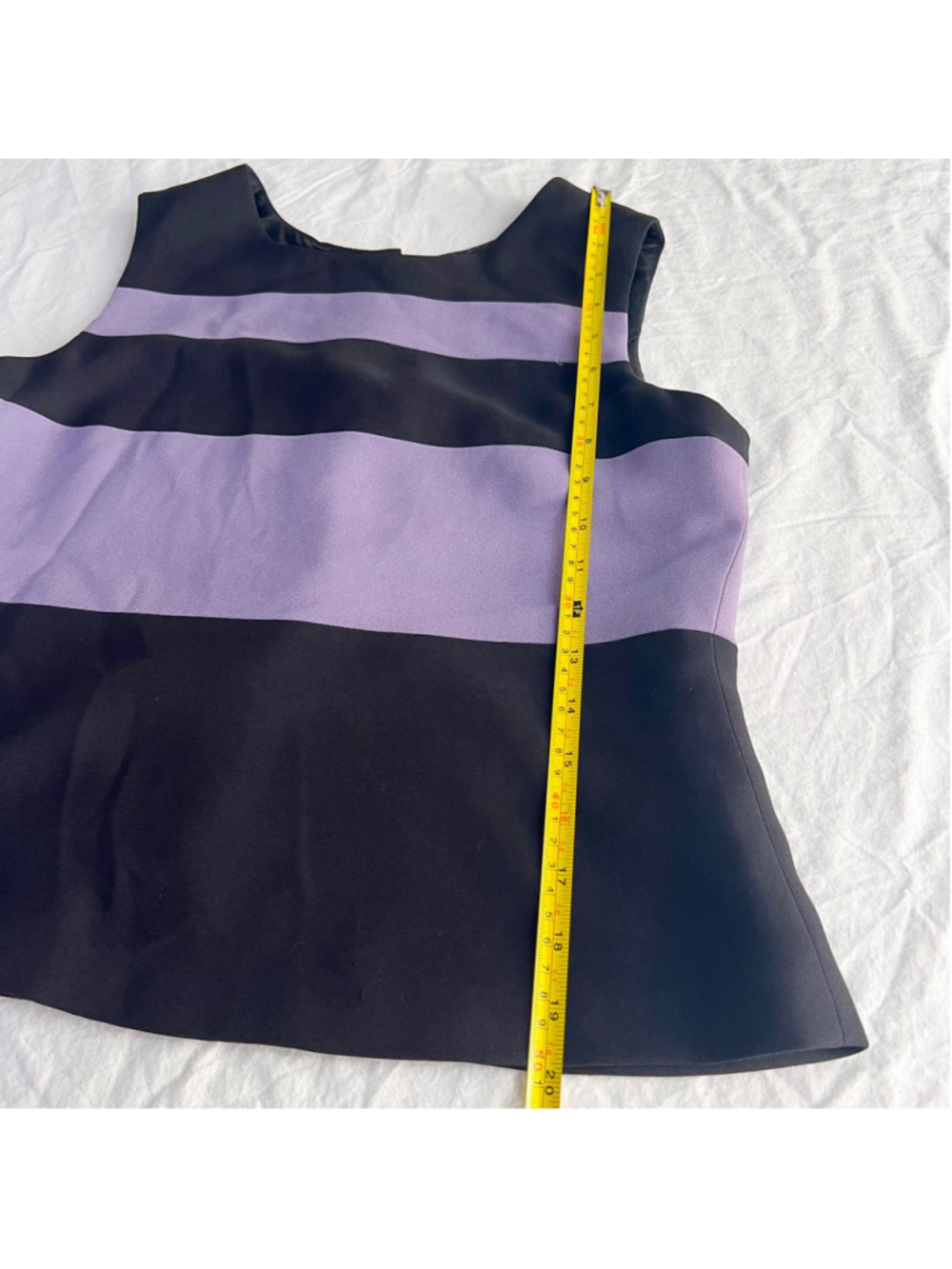 Vintage Casual Corner Color Block Purple Black Sleeveless Top Sz 8 Y2K Preppy - Picture 8 of 8